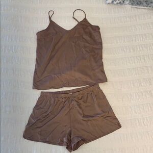 Women's Brown Satin Sleepwear Set